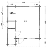 GAIDT Kleingartenhaus K 3 Strichzeichnung